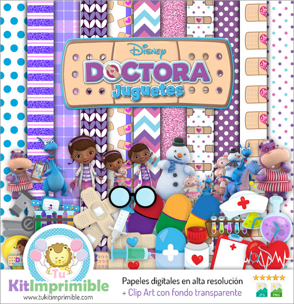 Doc McStuffins M4 Digital Paper - Muster, Zeichen und Zubehör