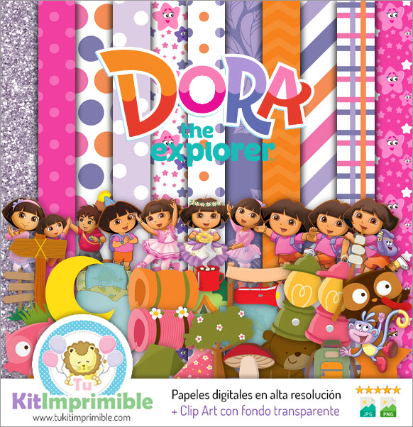 Digital Paper Dora the Explorer M1 - Patterns, Characters and Accessories