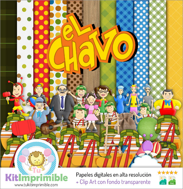 Papel Digital El Chavo Del 8 M1 - Patrones, Personajes y Accesorios