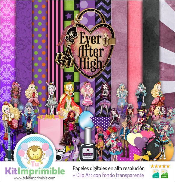 Papel Digital Ever After High M1 - Patrones, Personajes y Accesorios