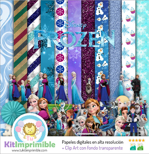 Frozen M4 Digital Paper - Patterns, Characters and Accessories