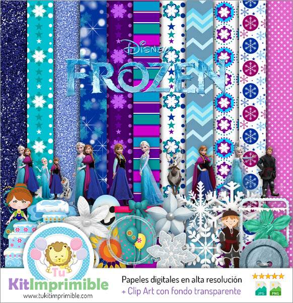 Frozen M7 Digital Paper - Patterns, Characters and Accessories