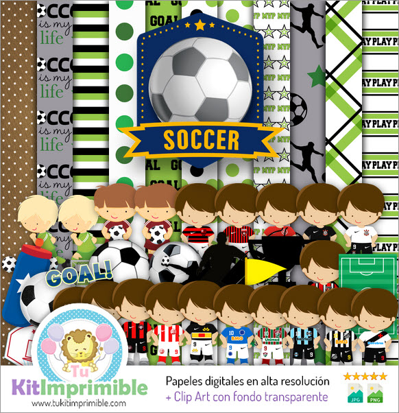 Papel Digital Futbol M1 - Patrones, Personajes y Accesorios
