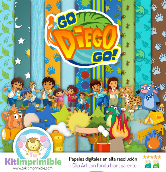 Go Diego Go M1 Digital Paper - Patterns, Characters and Accessories