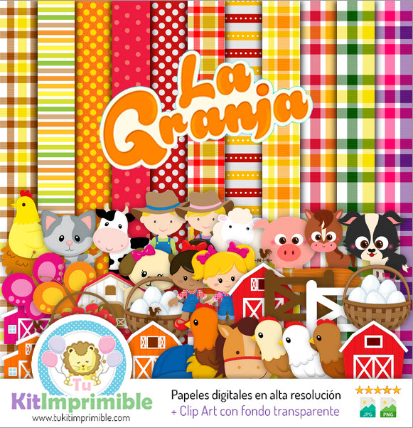 Granjita Digital Paper M8 - Patterns, Characters and Accessories
