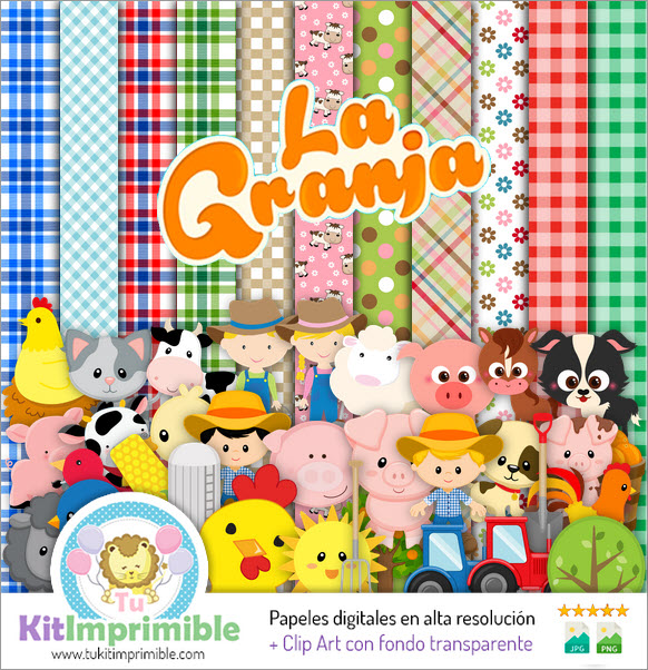 Granjita Digital Paper M9 - Patterns, Characters and Accessories