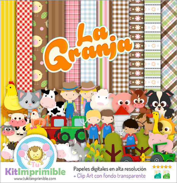 Papel Digital Granjita M12 - Patrones, Personajes y Accesorios