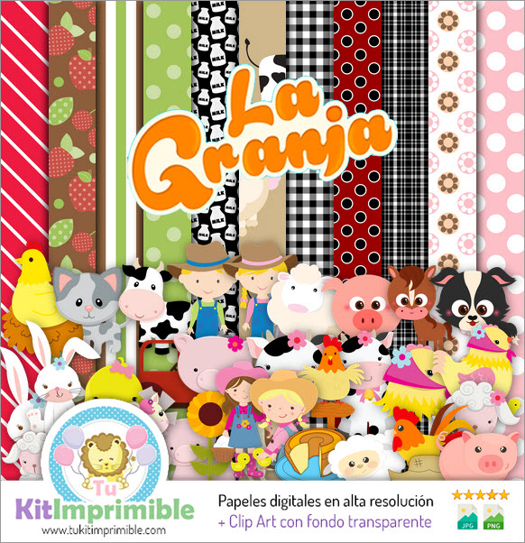 Granjita Digital Paper M14 - Patterns, Characters and Accessories