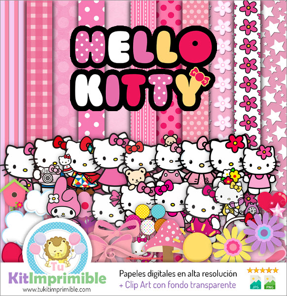 Digital Paper Hello Kitty M1 Digital Paper - Patterns, Characters and  Accessories