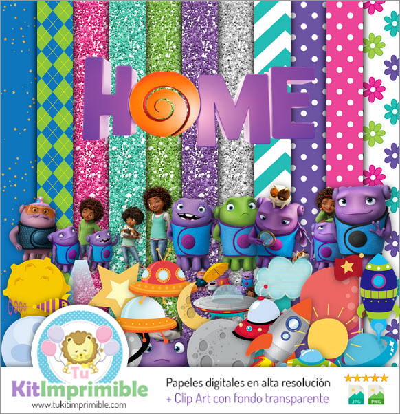 Digital Paper Home The Movie M1 - Patterns, Characters and Accessories