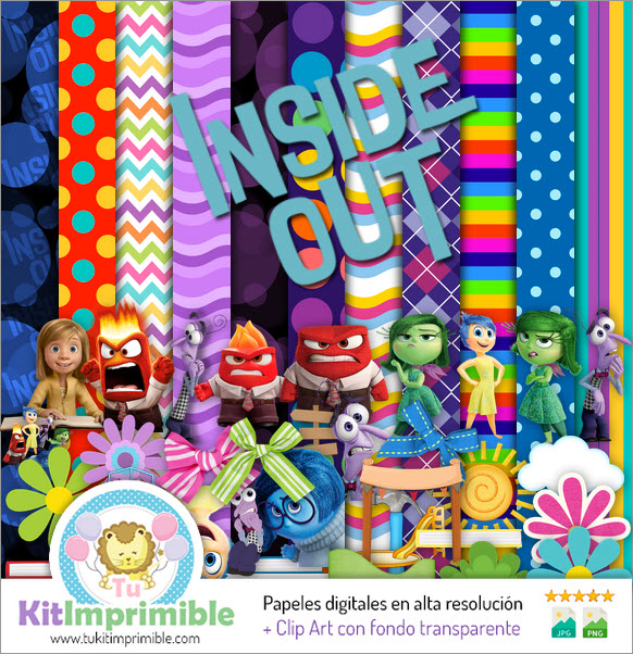 Digital Paper Inside Out Intensely M2 - Patterns, Characters and Accessories