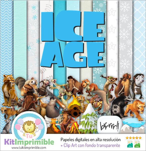 Digital Paper The Ice Age M1 - Patterns, Characters and Accessories