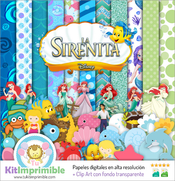 Carta digitale La Sirenetta Ariel M5 - Cartamodelli, personaggi e accessori