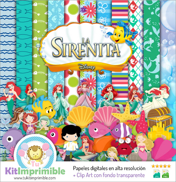Carta digitale La Sirenetta Ariel M8 - Cartamodelli, personaggi e accessori
