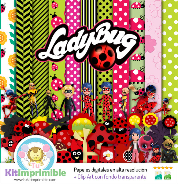Papel digitalPapel Digital LadyBug M3 - Patrones, Personajes y Accesorios