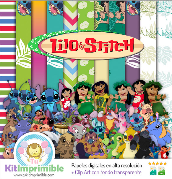 Papel Digital Lilo Y Stich M1 - Patrones, Personajes y Accesorios