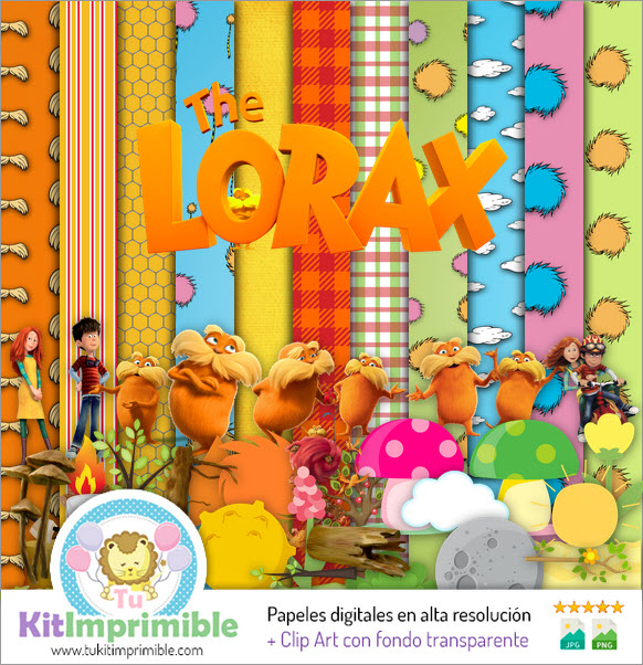 Papel Digital Lorax M1 - Patrones, Personajes y Accesorios