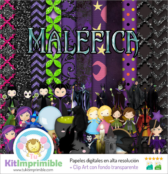 Maleficent Digital Paper M1 - Patterns, Characters and Accessories