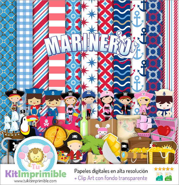 Papel Digital Marinero M1 - Patrones, Personajes y Accesorios