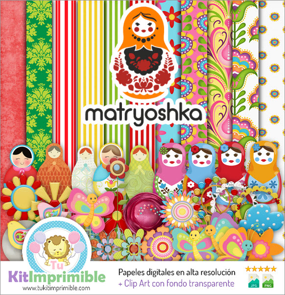 Papel Digital Matrioshka M5 - Patrones, Personajes y Accesorios