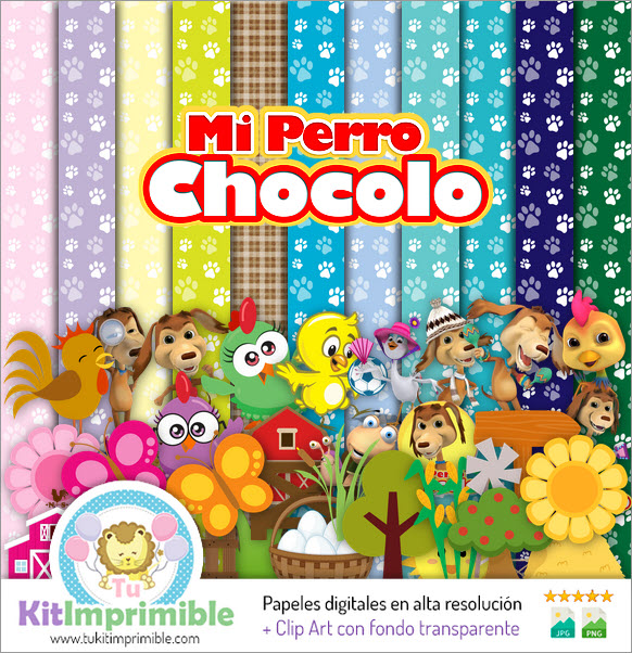 Papel Digital Mi Perro Chocolo M2 - Patrones, Personajes y Accesorios