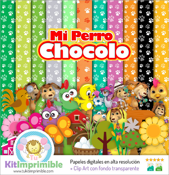 Papel Digital Mi Perro Chocolo M3 - Patrones, Personajes y Accesorios