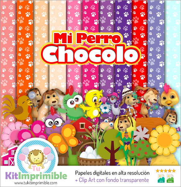 Papel Digital Mi Perro Chocolo M4 - Patrones, Personajes y Accesorios