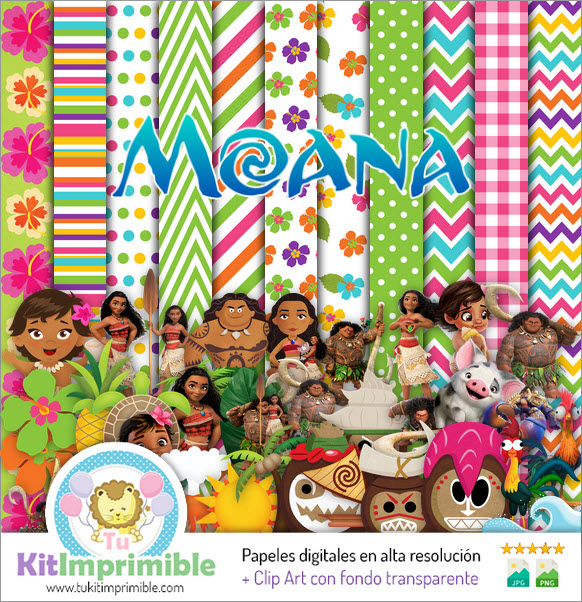 Moana Digital Paper M2 - Patterns, Characters and Accessories