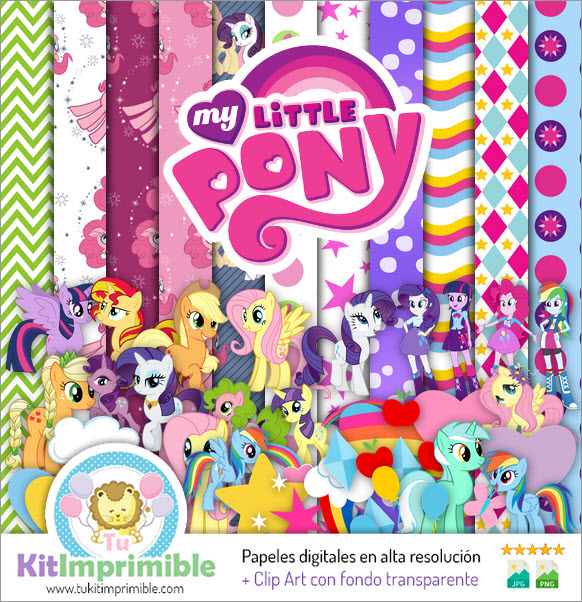 Papel digitalPapel Digital My Little Pony Equestria M4 - Patrones,  Personajes y Accesorios