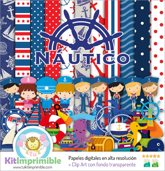 Papel Digital Nautico M3 - Patrones, Personajes y Accesorios