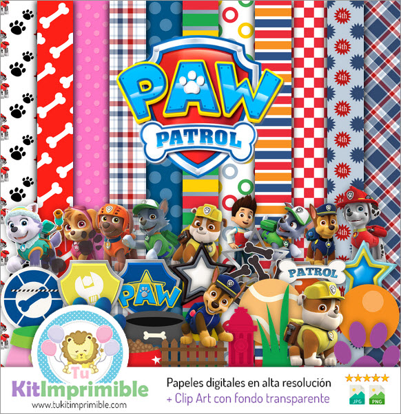Paw Patrol M4 Digital Paper - Patterns, Characters and Accessories