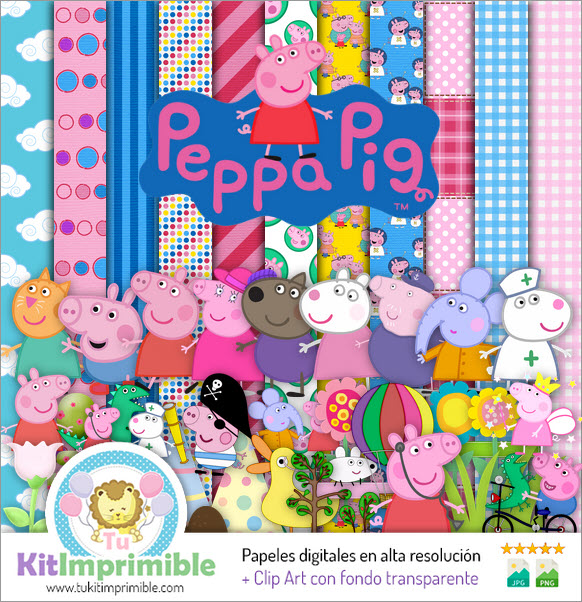 Peppa Pig M2 Digital Paper - Patterns, Characters and Accessories