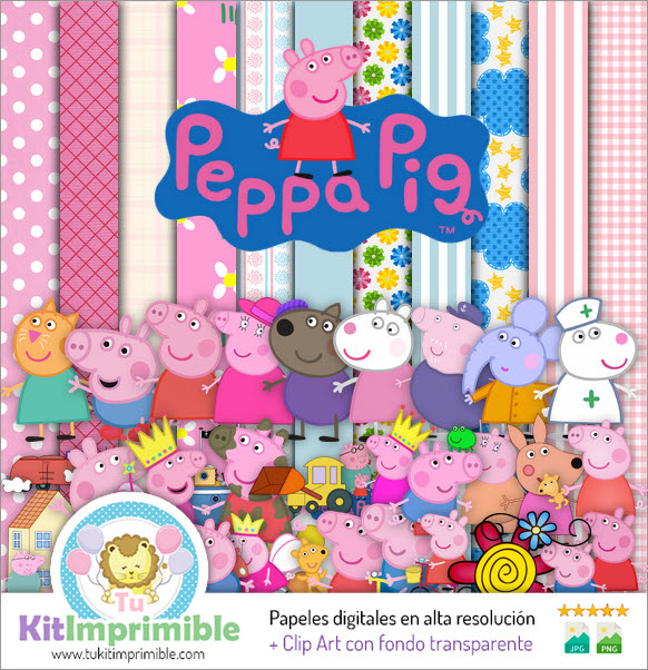 Peppa Pig M4 Digital Paper - Patterns, Characters and Accessories