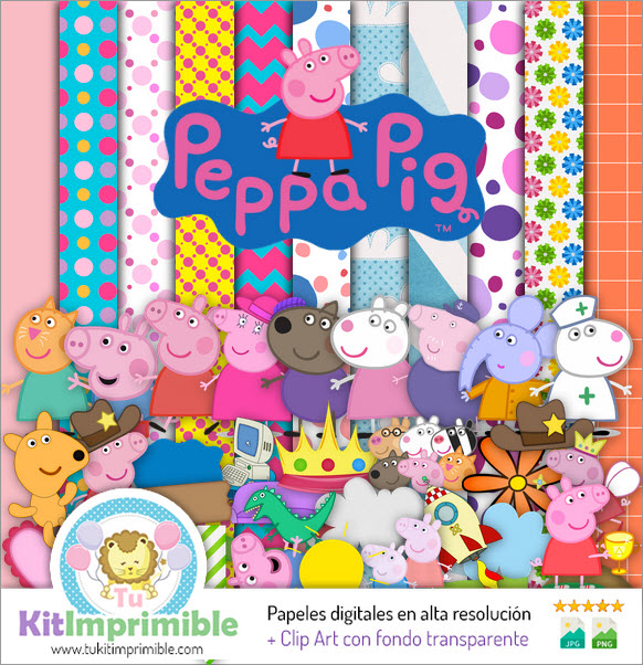 Peppa Pig M5 Digital Paper - Patterns, Characters and Accessories