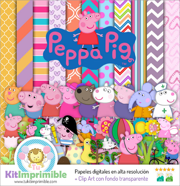 Peppa Pig M8 Digital Paper - Patterns, Characters and Accessories