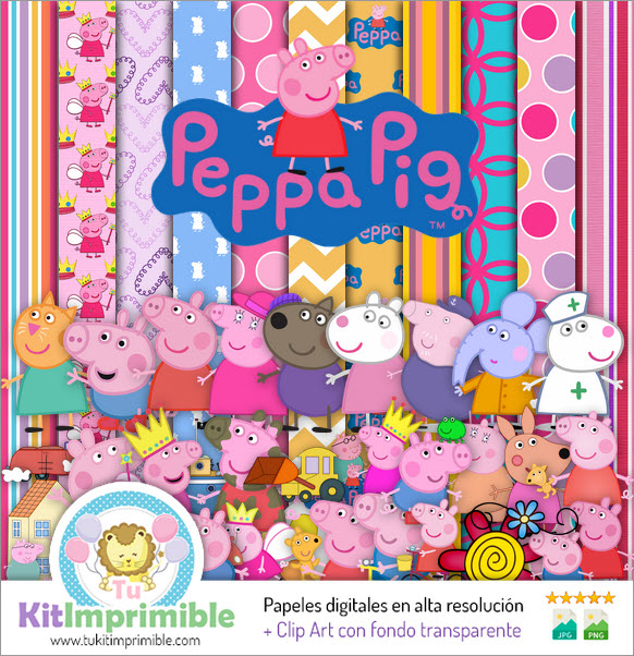 Peppa Pig M9 Digital Paper - Patterns, Characters and Accessories