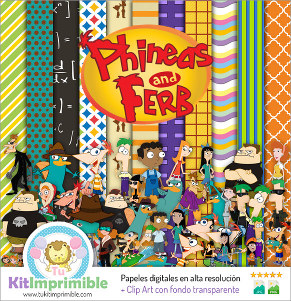 Digital Paper Phineas and Ferb M1 - Patterns, Characters and Accessories