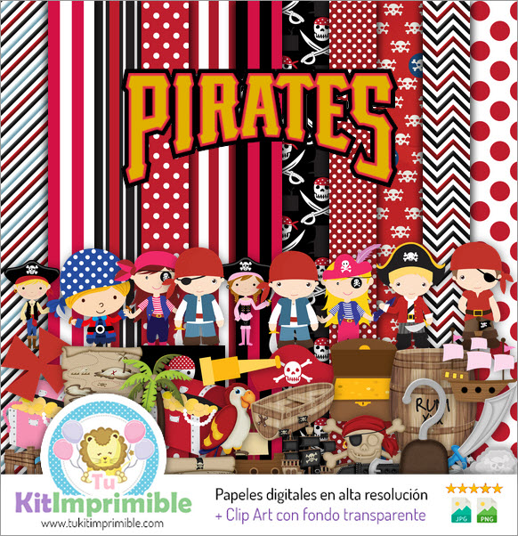 Digital Paper Pirates M7 - Patterns, Characters and Accessories
