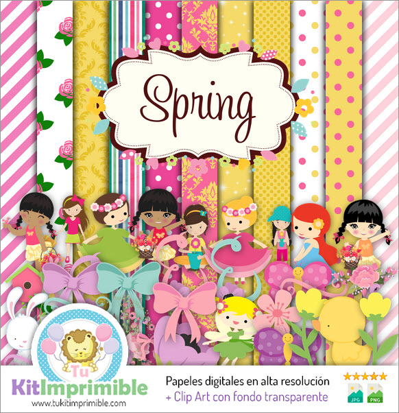 Primavera Digital Paper M1 - Patterns, Characters and Accessories