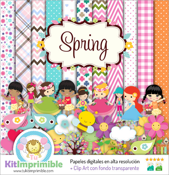 Primavera Digital Paper M3 - Patterns, Characters and Accessories