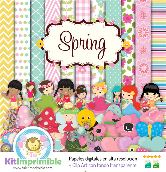 Primavera Digital Paper M6 - Patterns, Characters and Accessories