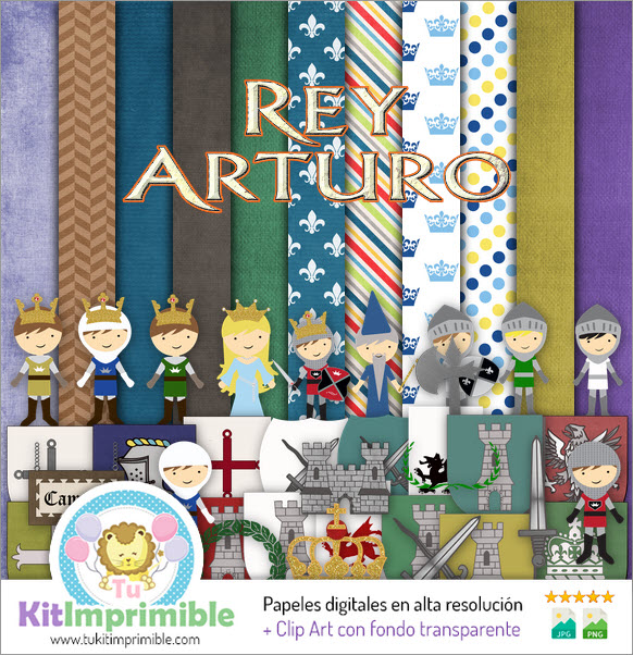 Papel Digital Rey Arturo M2 - Patrones, Personajes y Accesorios
