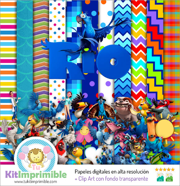 Papel Digital Rio 2 M1 - Patrones, Personajes y Accesorios