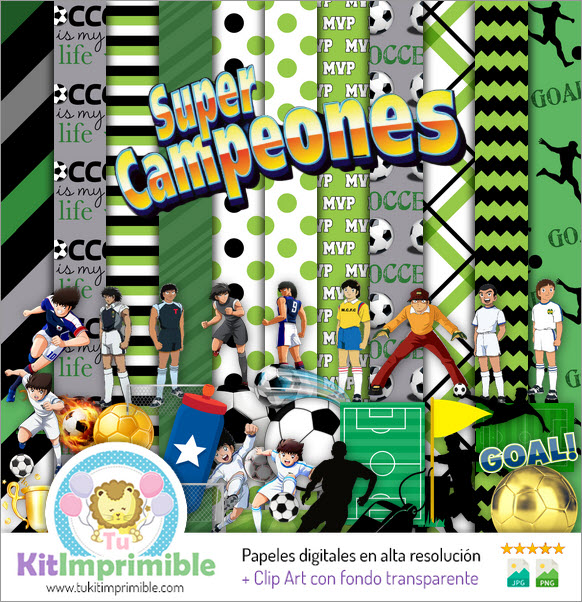 Super Champions Digital Paper M1 - Patterns, Characters and Accessories