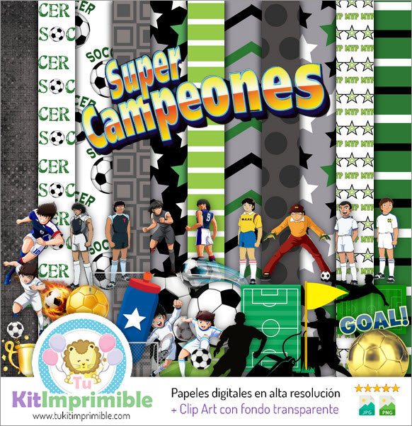 Super Champions Digital Paper M3 - Patterns, Characters and Accessories