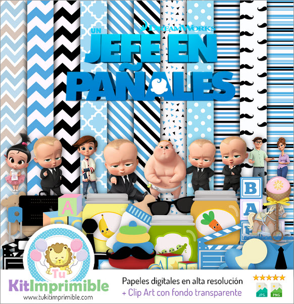 Papel Digital Un Jefe En Pañales M1 - Patrones, Personajes y Accesorios