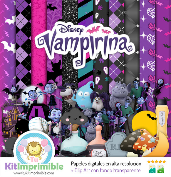 Vampirina Digital Paper M4 - Patterns, Characters and Accessories