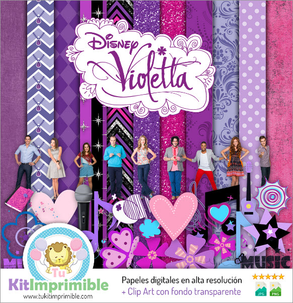 Papel Digital Violeta M2 - Patrones, Personajes y Accesorios